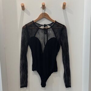 Sheer Long-Sleeve Body Suit
